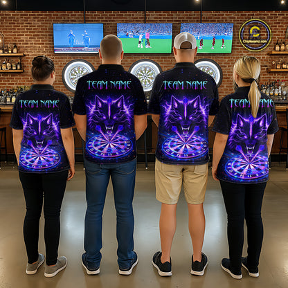 Custom Galaxy Thunder Wolf Darts Board Dart Shirts For Men Darts Team Jerseys Dart League NNT150