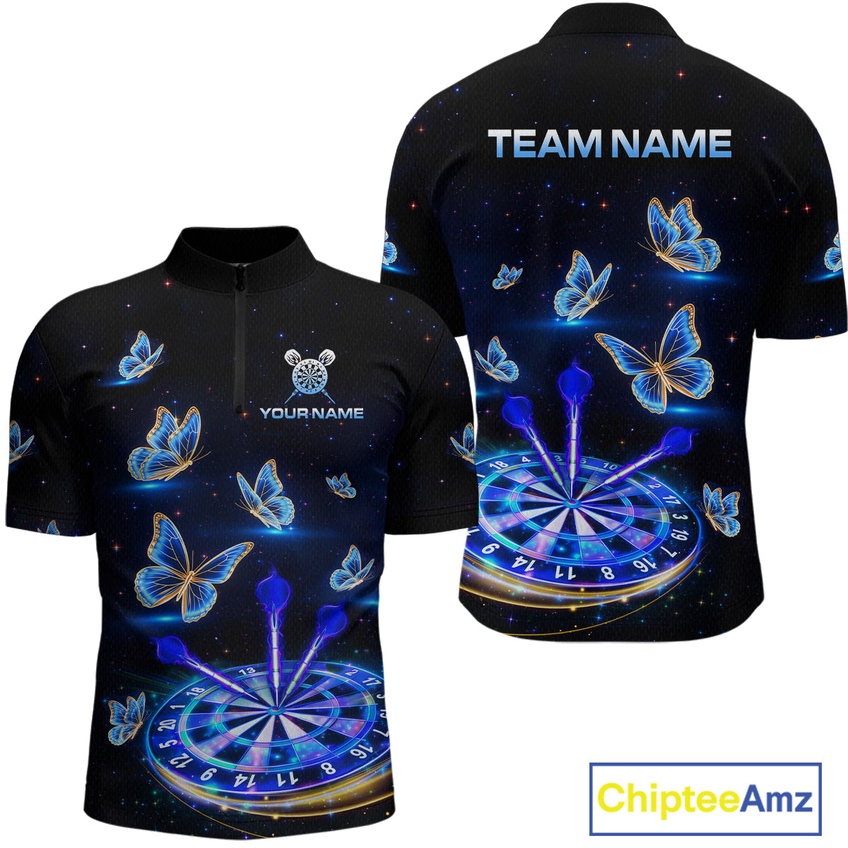 Custom Galaxy Butterflies Darts Board Dart Shirts For Men Darts Team Jerseys Dart League NNT151