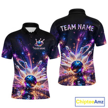 Load image into Gallery viewer, Galaxy Bowling Jersey for Men Bowling League Polo &amp; 1/4 Zip Custom Bowling Team Shirts HNT228