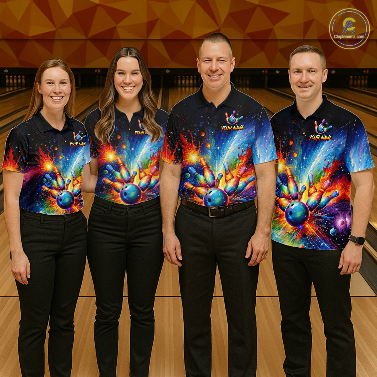 Custom Colorful Bowling Jersey for Men Bowling Uniform Polo & 1/4 Zip Bowling Team Shirts HNT226