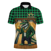 Load image into Gallery viewer, Custom Green Alligator Bowling Jersey for Men Bowling Uniform Polo &amp; 1/4 Zip Bowling Team Shirts HNT230