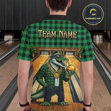 Load image into Gallery viewer, Custom Green Alligator Bowling Jersey for Men Bowling Uniform Polo &amp; 1/4 Zip Bowling Team Shirts HNT230