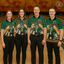 Load image into Gallery viewer, Custom Green Alligator Bowling Jersey for Women Bowling Uniform Polo &amp; 1/4 Zip Bowling Team Shirts HNT230