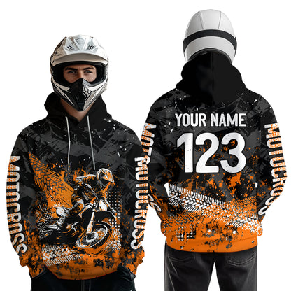 Custom Orange Motocross Jersey Hoodie Kid Men Women Youth Dirt Bike Motorcycle Hoodie HOT37