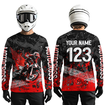 Red Youth MX Motocross Jersey Custom Racing Motocycle Shirts Men Women Kid UPF30+ DNT42