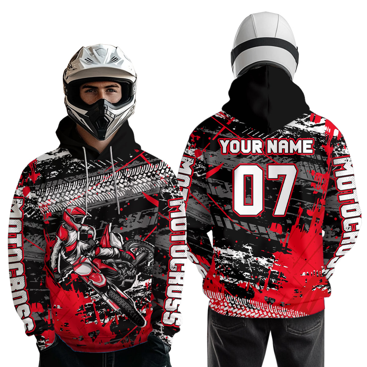Custom Red Racing Motocross Hoodie for Kid Men Women Dirt Bike Motorcycle Hoodie HOT40