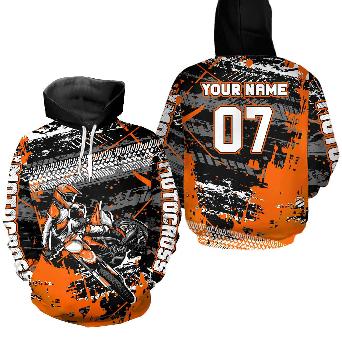 Custom Orange Racing Motocross Hoodie for Kid Men Women Dirt Bike Motorcycle Hoodie HOT40
