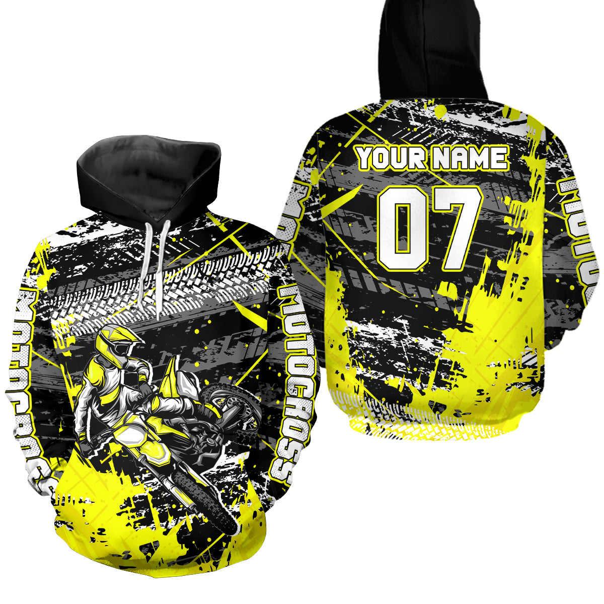 Custom Yellow Racing Motocross Hoodie for Kid Men Women Dirt Bike Motorcycle Hoodie HOT40