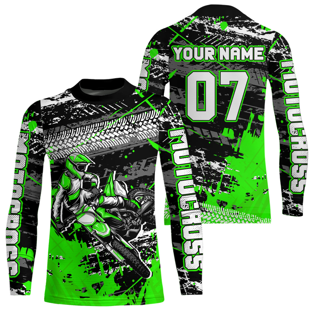 Green Motocross Jersey Racing for Kid Men Women Custom Dirt Bike Shirts UPF30+ DNT45