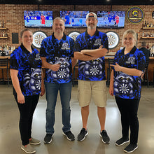 Load image into Gallery viewer, Custom Blue Raccoon Funny Dart Shirt Dart Team Jersey for Women Dartboard Polo &amp; 1/4 Zip Shirts NNT170
