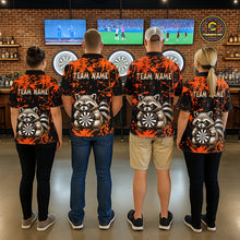 Load image into Gallery viewer, Custom Orange Raccoon Funny Dart Shirt Dart Team Jersey for Women Dartboard Polo &amp; 1/4 Zip Shirts NNT170