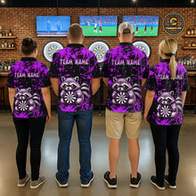 Load image into Gallery viewer, Custom Purple Raccoon Funny Dart Shirt Dart Team Jersey for Women Dartboard Polo &amp; 1/4 Zip Shirts NNT170