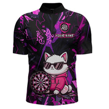 Load image into Gallery viewer, Custom Funny Cat Dart Shirts For Men Dart Board Gifts Darts Team Jerseys Dart League NNT153