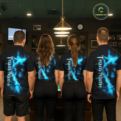 Custom Wolf 8 Ball Billiard Shirts for Men Billiard Team Shirts Billiard League Polo & 1/4 Zip NNT97