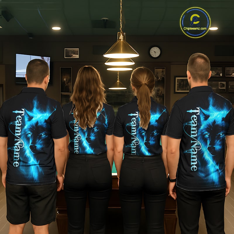 Custom Wolf 8 Ball Billiard Shirts for Women Billiard Team Shirts Billiard League Polo & 1/4 Zip NNT97