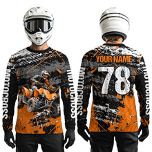 Load image into Gallery viewer, Custom Orange ATV Motocross Shirts Kid Adult Motocross Off-Road Quad Bike Shirt UPF30+ DNT62