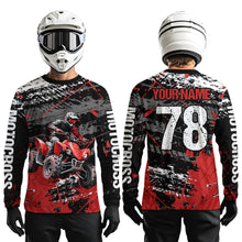 Load image into Gallery viewer, Custom Red ATV Motocross Shirts Kid Adult Motocross Off-Road Quad Bike Shirt UPF30+ DNT62