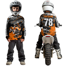 Load image into Gallery viewer, Custom Orange ATV Motocross Shirts Kid Adult Motocross Off-Road Quad Bike Shirt UPF30+ DNT62