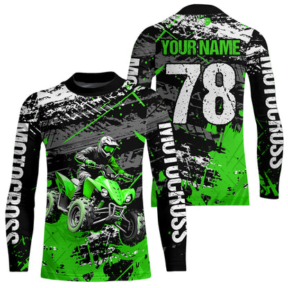 Custom Green Off-Road Quad Bike Shirt Youth ATV Motocross Shirts Kid Men Women UPF30+ DNT78