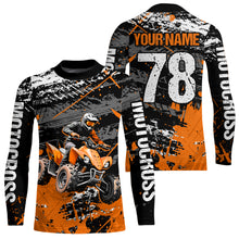 Load image into Gallery viewer, Custom Orange ATV Motocross Shirts Kid Adult Motocross Off-Road Quad Bike Shirt UPF30+ DNT62
