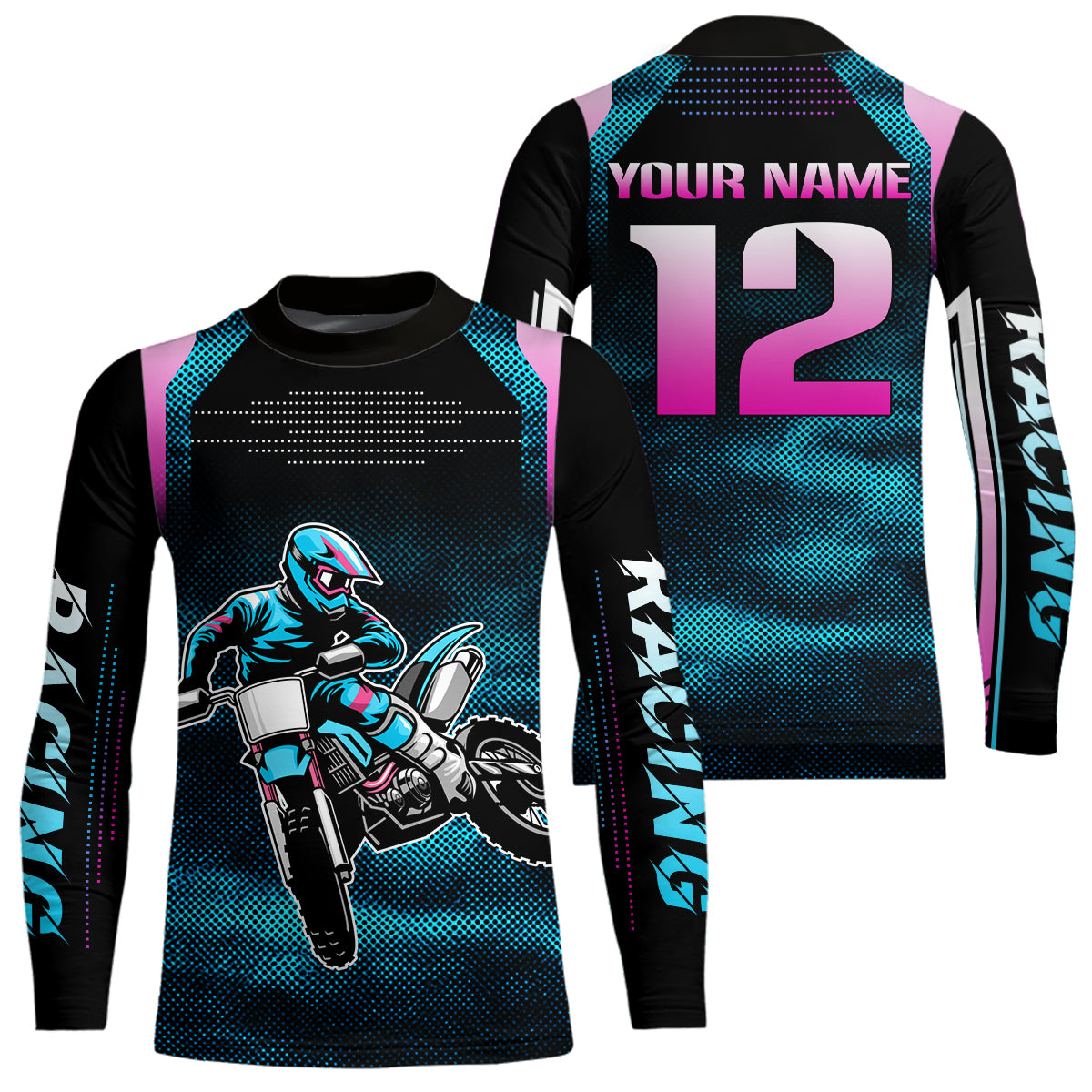 Blue Youth Dirt Bike Jersey Men Women Kid Custom Motocross Jersey Off-Roading Jersey DNT49