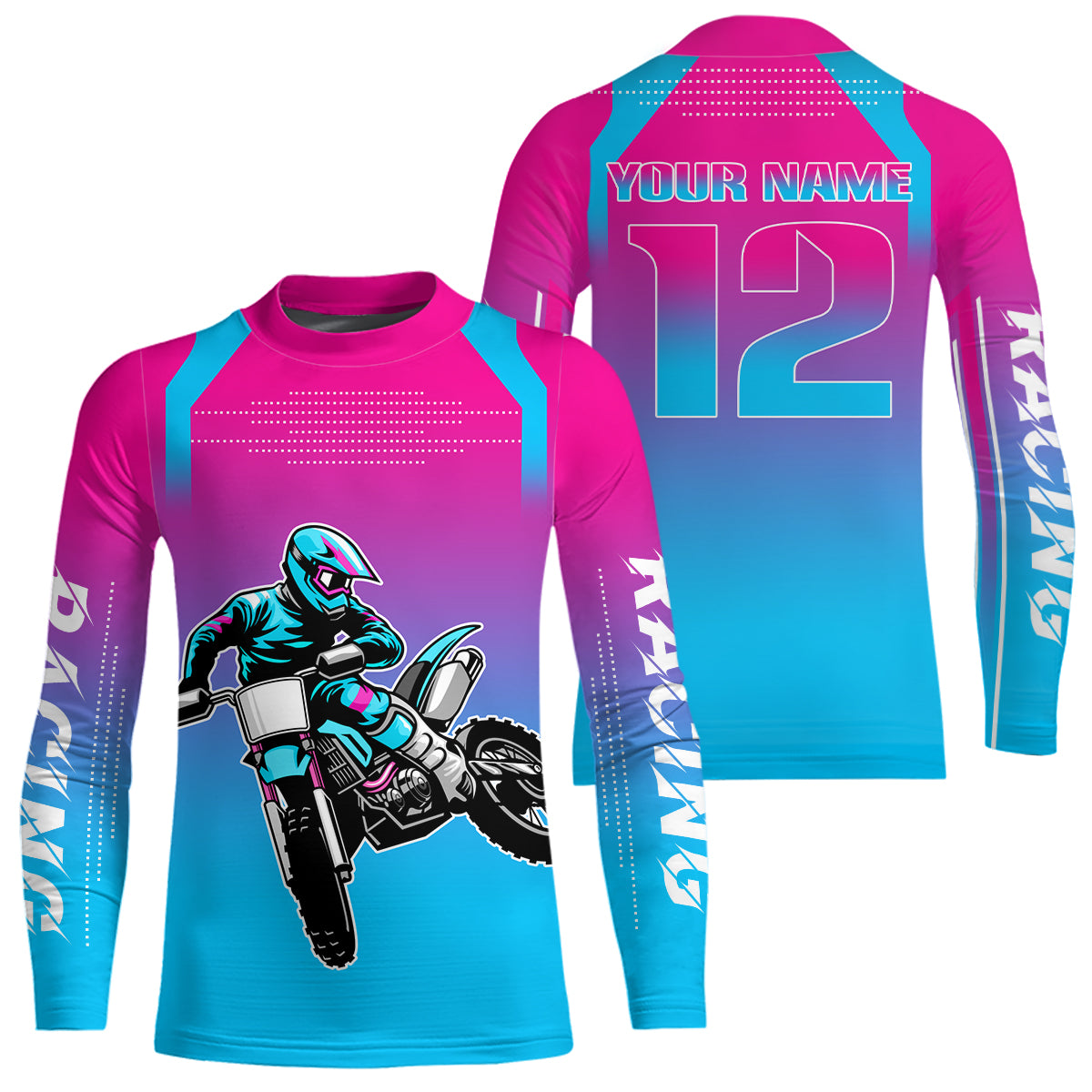 Pink Youth Dirt Bike Jersey Men Women Kid Custom Motocross Jersey Off-Roading Jersey DNT49