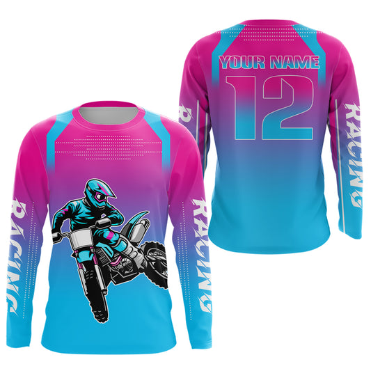 Pink Youth Dirt Bike Jersey Men Women Kid Custom Motocross Jersey Off-Roading Jersey DNT49