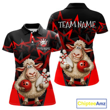 Load image into Gallery viewer, Custom Funny Sheep Bowling Jersey for Women Bowling Team Shirts Bowling League Polo &amp; 1/4 Zip HNT379