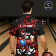 Load image into Gallery viewer, Custom Red Beer Bull Hawaiian Bowling Jersey Bowling Team Shirts Bowling Uniform HNT329