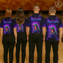 Load image into Gallery viewer, Custom Funny Crocodile Neon Bowling Shirt Alligator Bowling Jersey for Men Polo &amp; 1/4 Zip HNT208