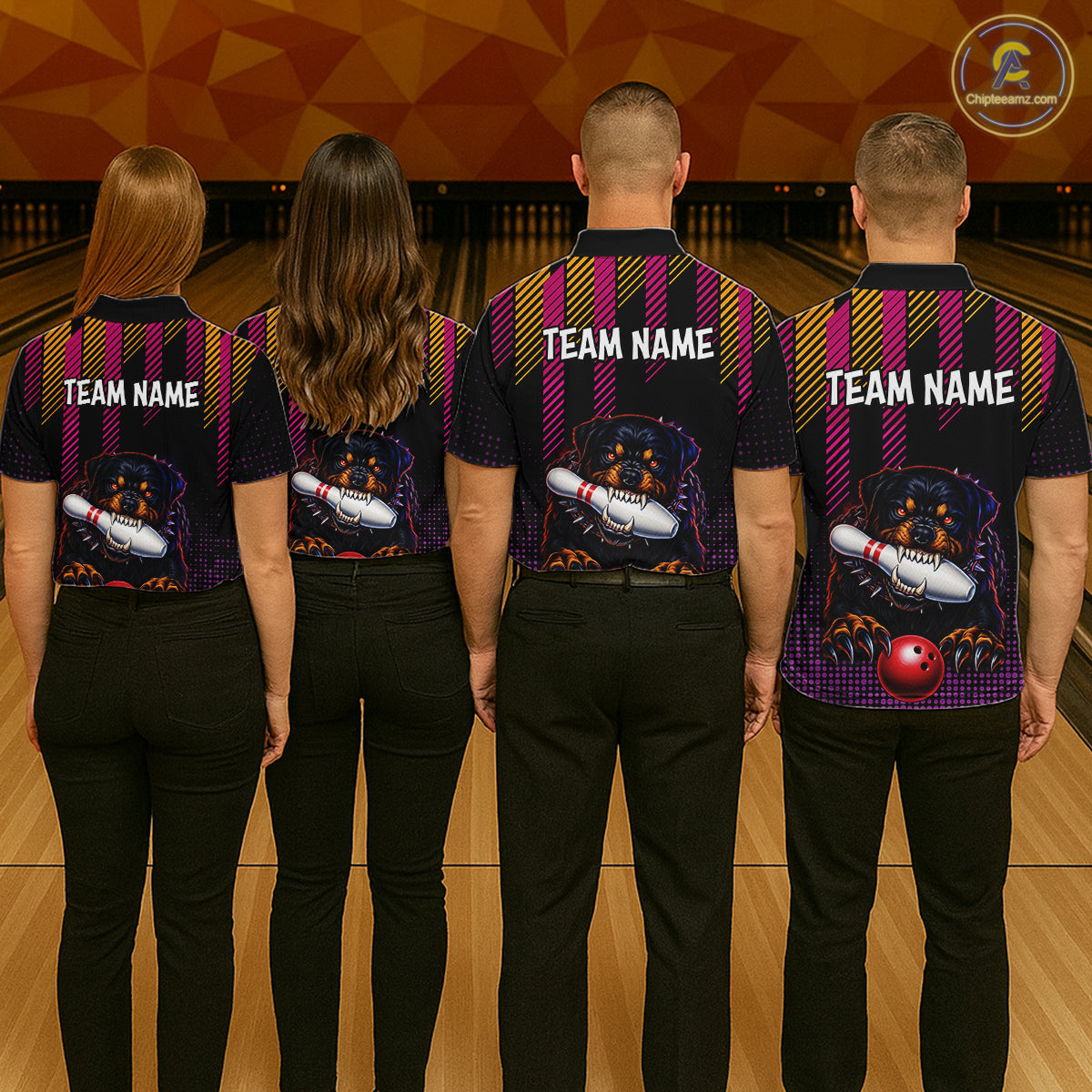 Custom Funny French Bulldog Bowling Jersey for Men Bowling Team Shirts Polo & 1/4 Zip HNT185