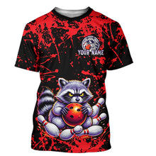 Load image into Gallery viewer, Custom Red Raccoon Bowling Jersey for Men Women Bowling Uniform Bowling Team Shirts HNT224