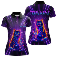Load image into Gallery viewer, Custom Neon Cat Bowling Jersey for Women Bowling Team Shirts Bowling League Polo &amp; 1/4 Zip HNT153
