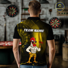 Load image into Gallery viewer, Custom Yellow Funny Chicken Darts Shirt for Men Darts Team Jerseys Polo &amp; 1/4 Zip Dart League NNT131