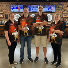 Load image into Gallery viewer, Custom Orange Funny Chicken Darts Shirt for Men Darts Team Jerseys Polo &amp; 1/4 Zip Dart League NNT131