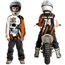 Load image into Gallery viewer, Custom Skull Orange UTV Off-Road Shirts UTV Motocross Racing Shirt Kid Men Women UPF30+ DNT89
