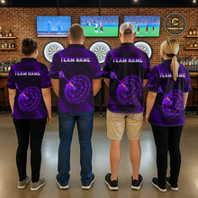 Load image into Gallery viewer, Custom Neon Purple Cyber Dartboard Darts Shirt for Women Darts Team Jerseys Polo &amp; 1/4 Zip NNT132