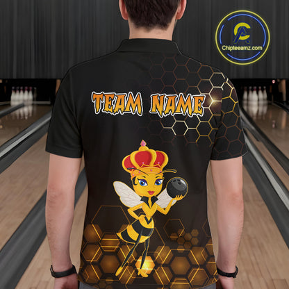 Custom Funny Bee Bowling Bowling Jersey for Men Bowling Team Shirts Polo & 1/4 Zip HNT195