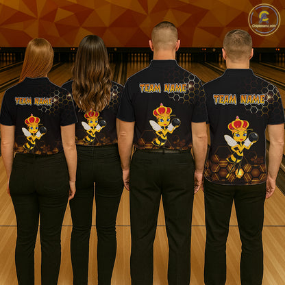 Custom Funny Bee Bowling Bowling Jersey for Men Bowling Team Shirts Polo & 1/4 Zip HNT195