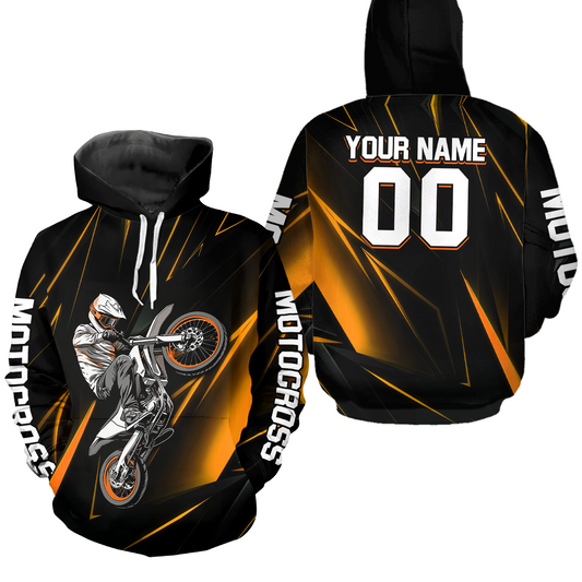 Custom Orange Youth Motocross Jersey Hoodie Kid Men Women Dirt Bike Motorcycle Hoodie HOT36