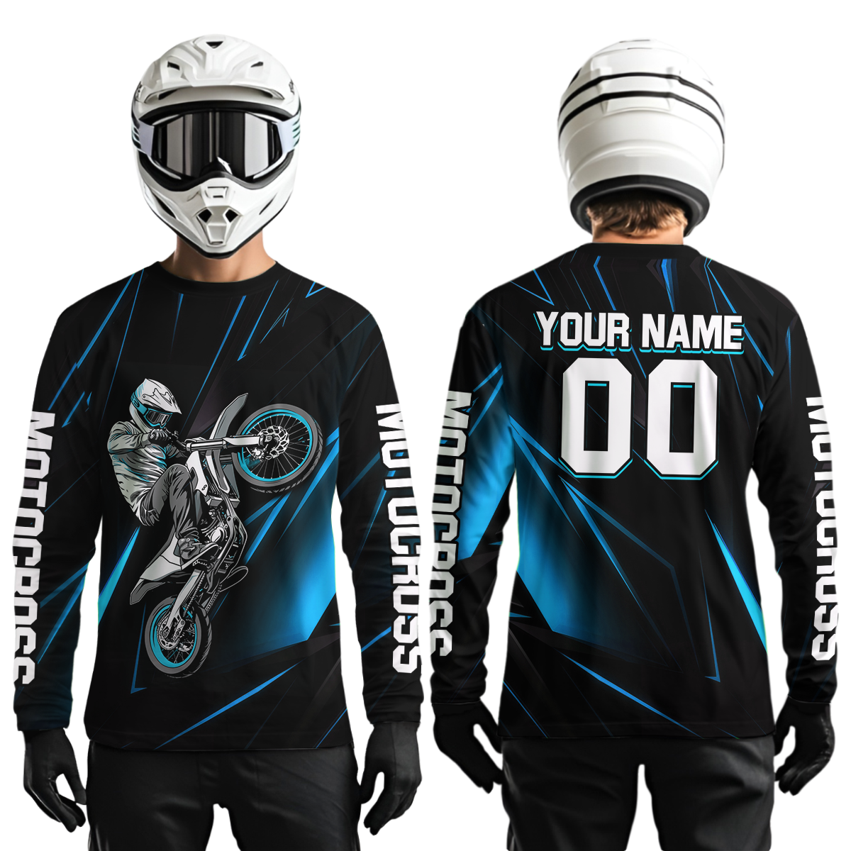 Turquoise Youth MX Motocross Jersey Custom Motocycle Shirts Men Women Kid UPF30+ DNT41