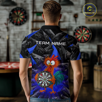 Custom Funny Blue Chicken Dart Shirts For Men Dart Board Gifts Darts Team Jerseys Dart League NNT152