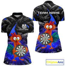 Load image into Gallery viewer, Custom Funny Blue Chicken Dart Shirts For Women Dart Board Gifts Darts Team Jerseys Dart League NNT152