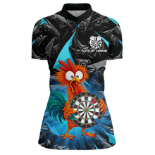 Load image into Gallery viewer, Custom Funny Turquoise Chicken Dart Shirts For Women Dart Board Gifts Darts Team Jerseys Dart League NNT152