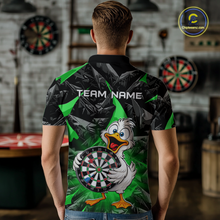 Load image into Gallery viewer, Custom Green Duck Funny Dart Shirt Dart Team Jersey for Men Dartboard Polo &amp; 1/4Zip NNT167