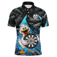 Load image into Gallery viewer, Custom Turquoise Duck Funny Dart Shirt Dart Team Jersey for Men Dartboard Polo &amp; 1/4Zip NNT167