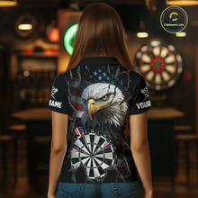 Load image into Gallery viewer, Custom US Flag Eagle Dart Shirts For Women Dart Board Gifts Darts Team Jerseys Dart League NNT154