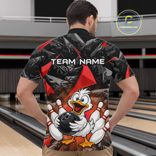 Load image into Gallery viewer, Custom Red Funny Duck Bowling Jersey for Men Bowling League Bowling Team Shirts Polo &amp; 1/4 Zip HN233