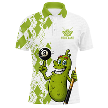 Load image into Gallery viewer, Custom Funny Pickle 8 Ball Pool Shirts Argyle Billiard Shirt for Men Billiard Team Jersey League NNT173
