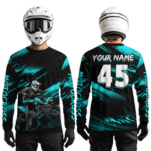 Load image into Gallery viewer, Custom Turquoise ATV Motocross Jersey Kid Adult Quad Bike Jersey Off-Road Shirt UPF30+ DNT58